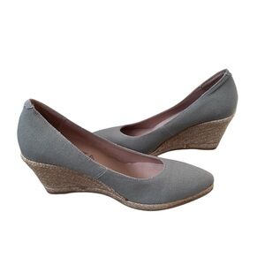 Women’s Gray Canvas Wedge Flats